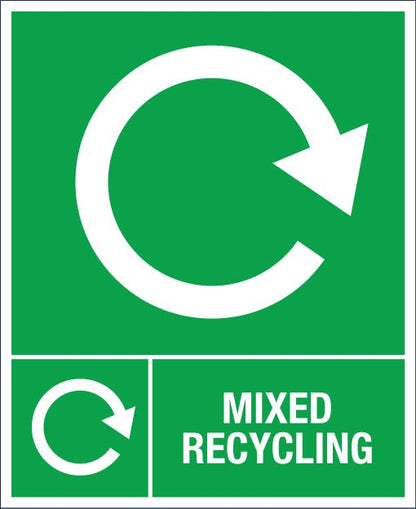 Mixed Recycling Wheelie Bin Stickers - New Signs