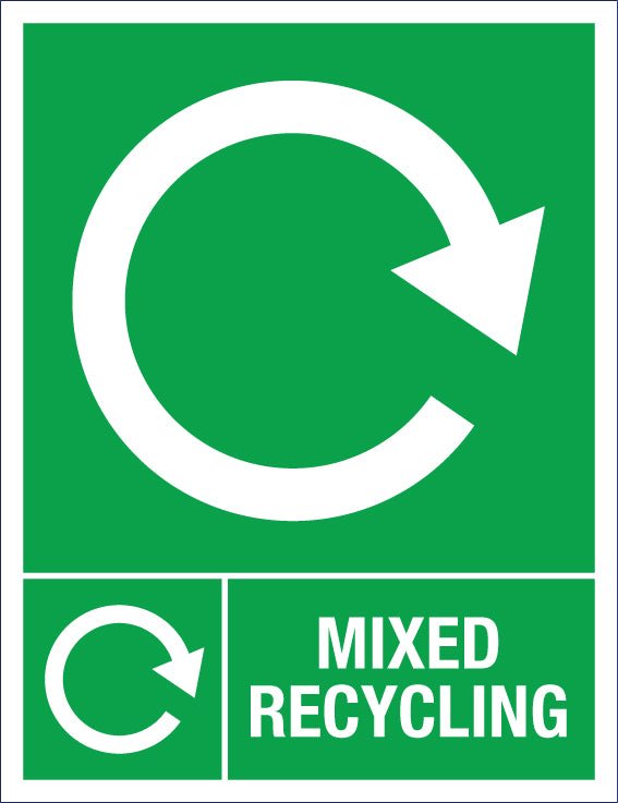 Mixed Recycling Wheelie Bin Stickers - New Signs
