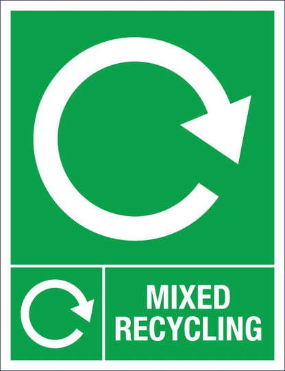 Mixed Recycling Wheelie Bin Stickers - New Signs