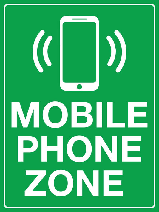 Mobile Phone Zone Sign - New Signs