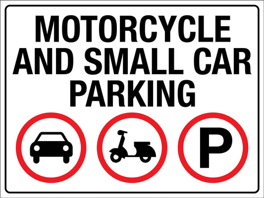 Motorcycle And Small Car Parking Sign - New Signs