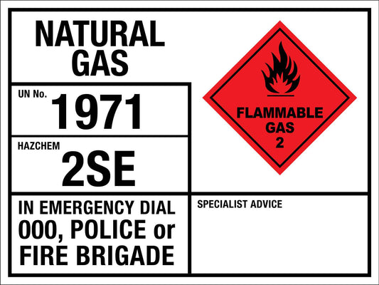 Natural Gas 1971 2SE Emergency Information Sign - New Signs