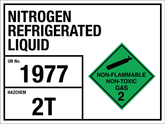 Nitrogen Refrigerated Liquid 1977 2T Sign - New Signs