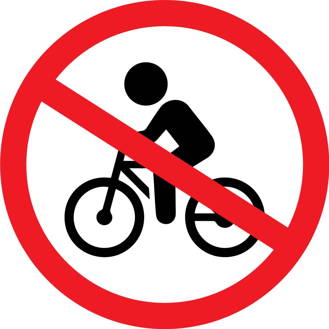 No Bicycles Decal - New Signs