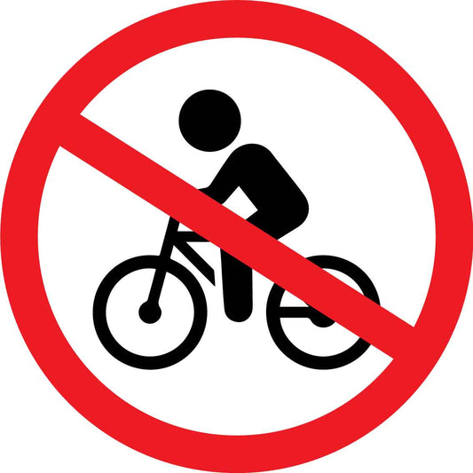 No Bicycles Decal - New Signs