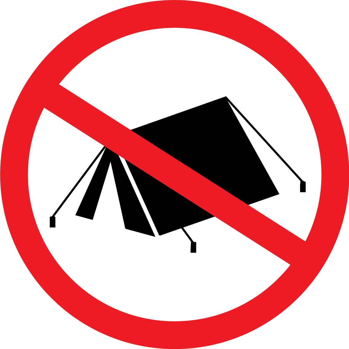 No Camping Decal - New Signs