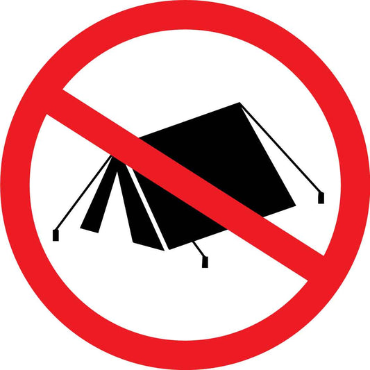 No Camping Decal - New Signs