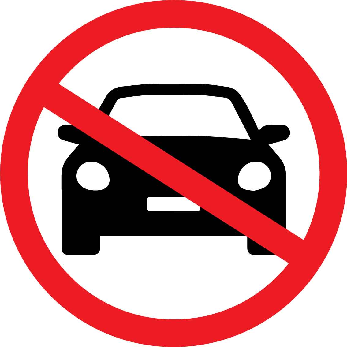 No Cars Decal - New Signs