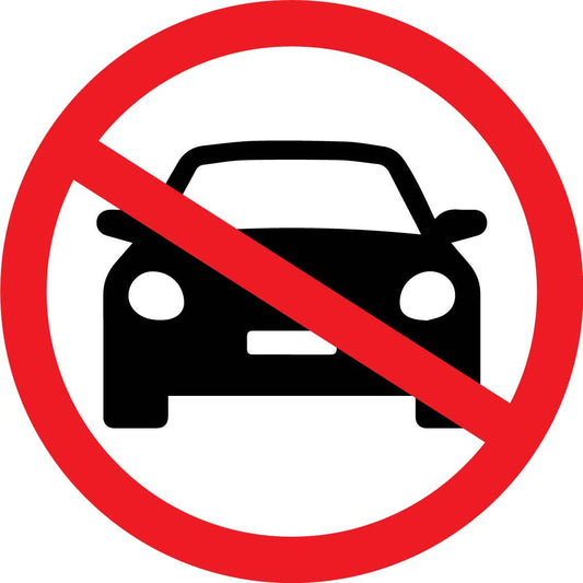 No Cars Decal - New Signs