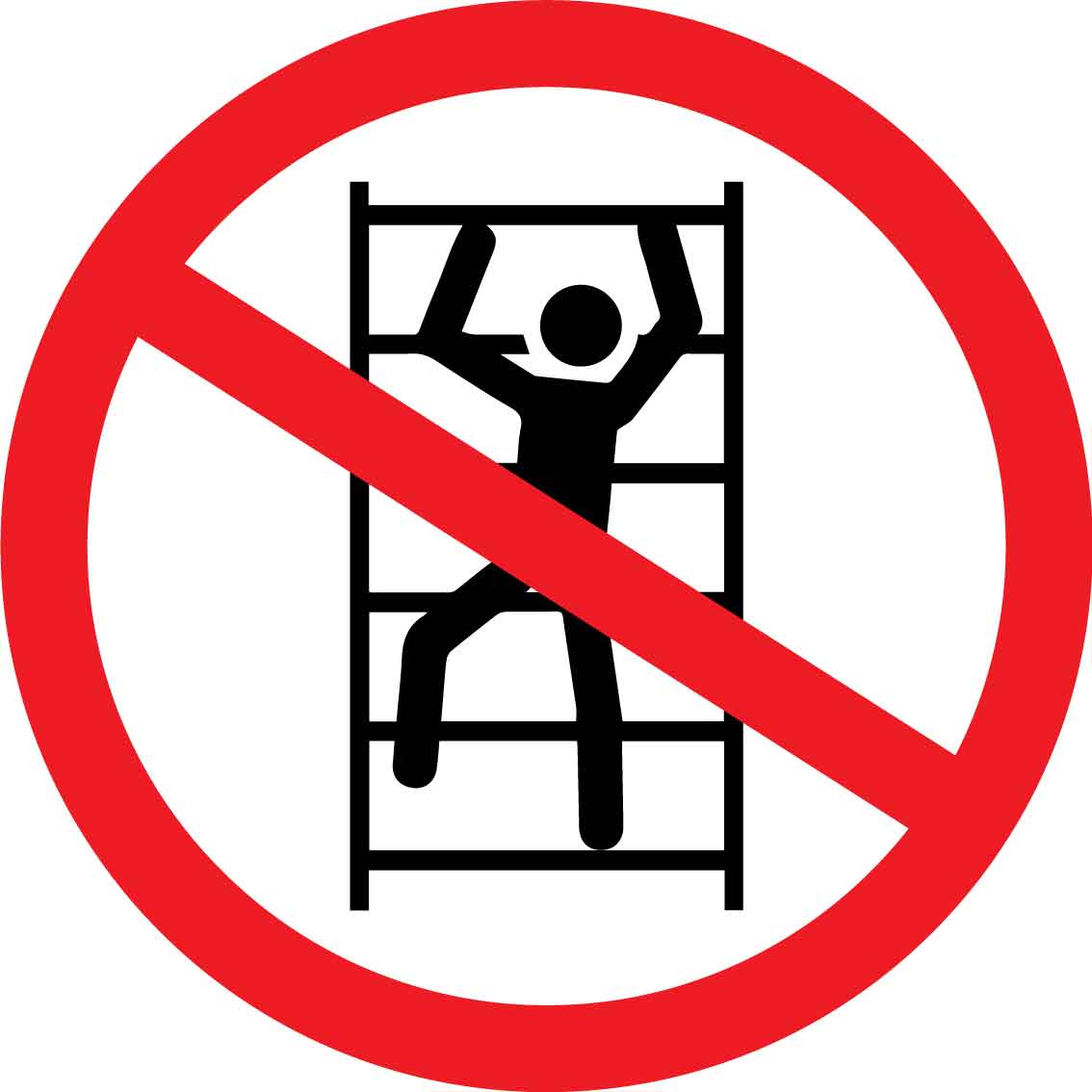 No Climbing On Shelves Decal - New Signs