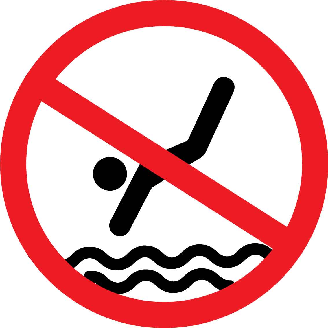 No Diving Decal - New Signs