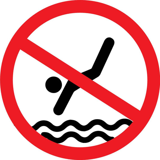 No Diving Decal - New Signs