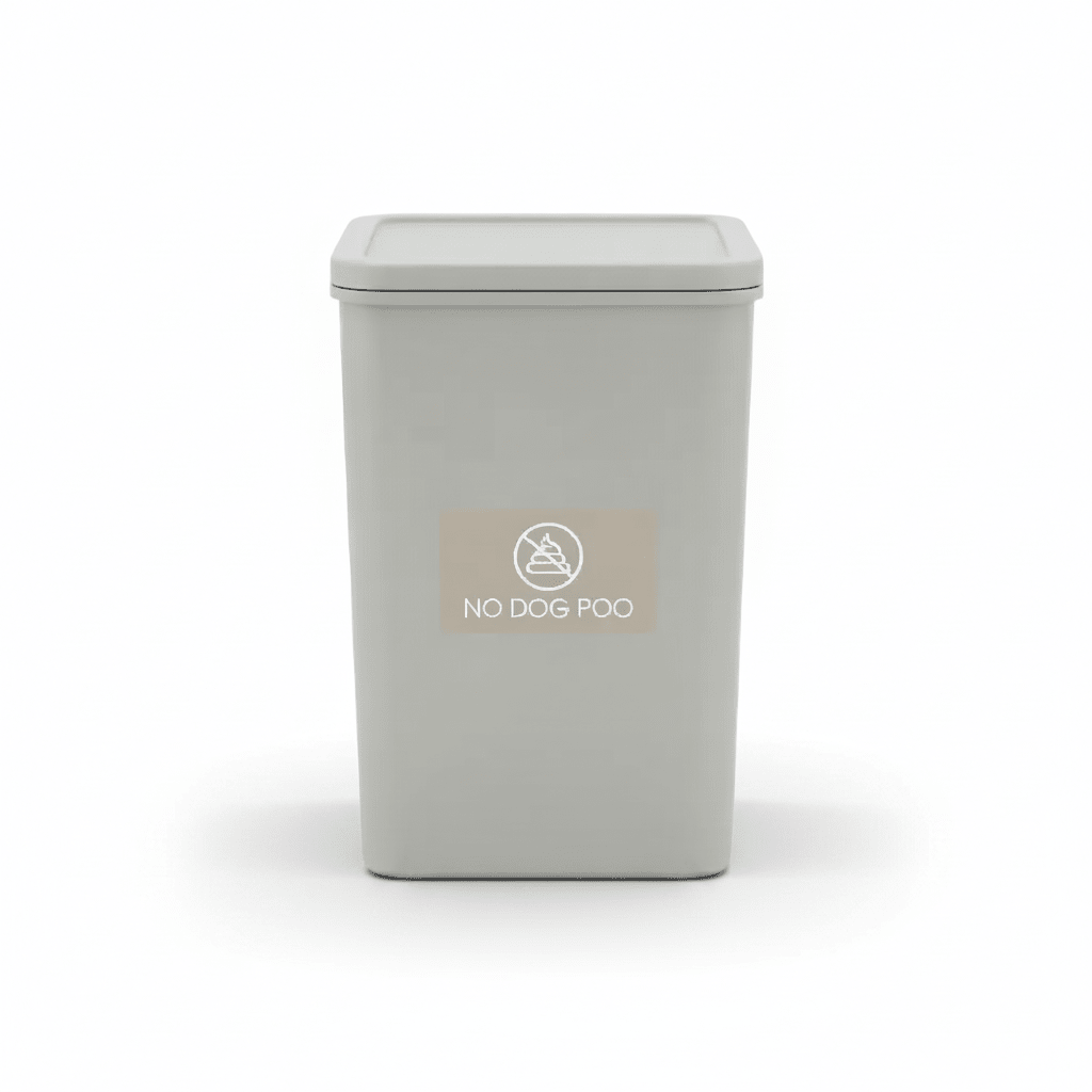No Dog Poo Fawn Background Bin Sticker - New Signs