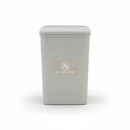 No Dog Poo Fawn Background Bin Sticker - New Signs