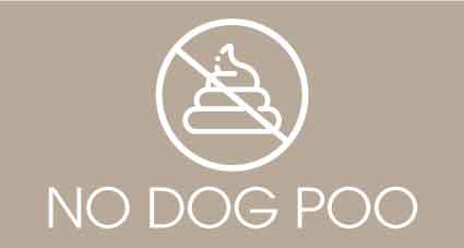No Dog Poo Fawn Background Bin Sticker - New Signs
