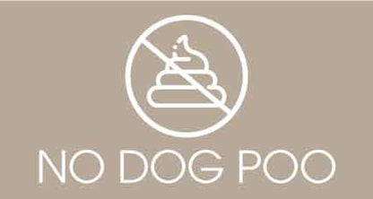 No Dog Poo Fawn Background Bin Sticker - New Signs
