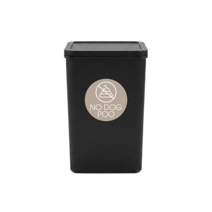 No Dog Poo Fawn Background Circle Bin Sticker - New Signs