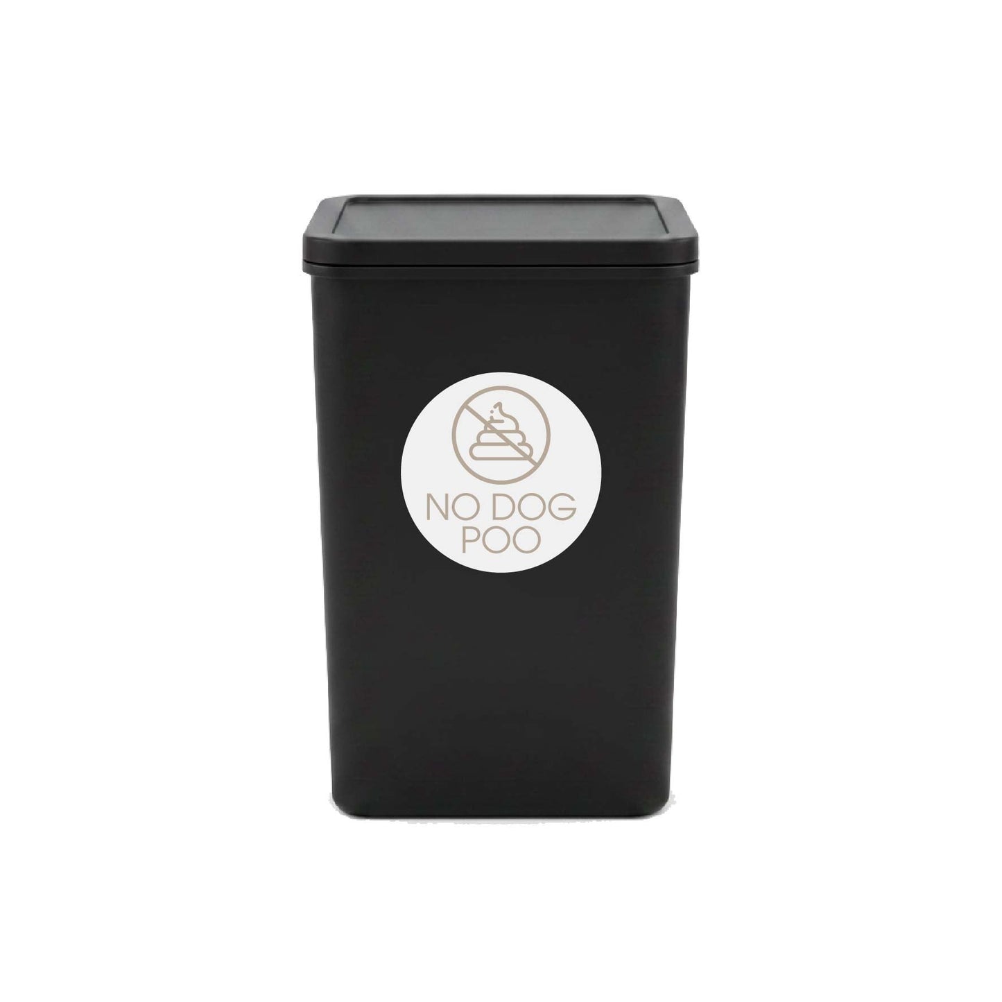 No Dog Poo Fawn Circle Bin Sticker - New Signs