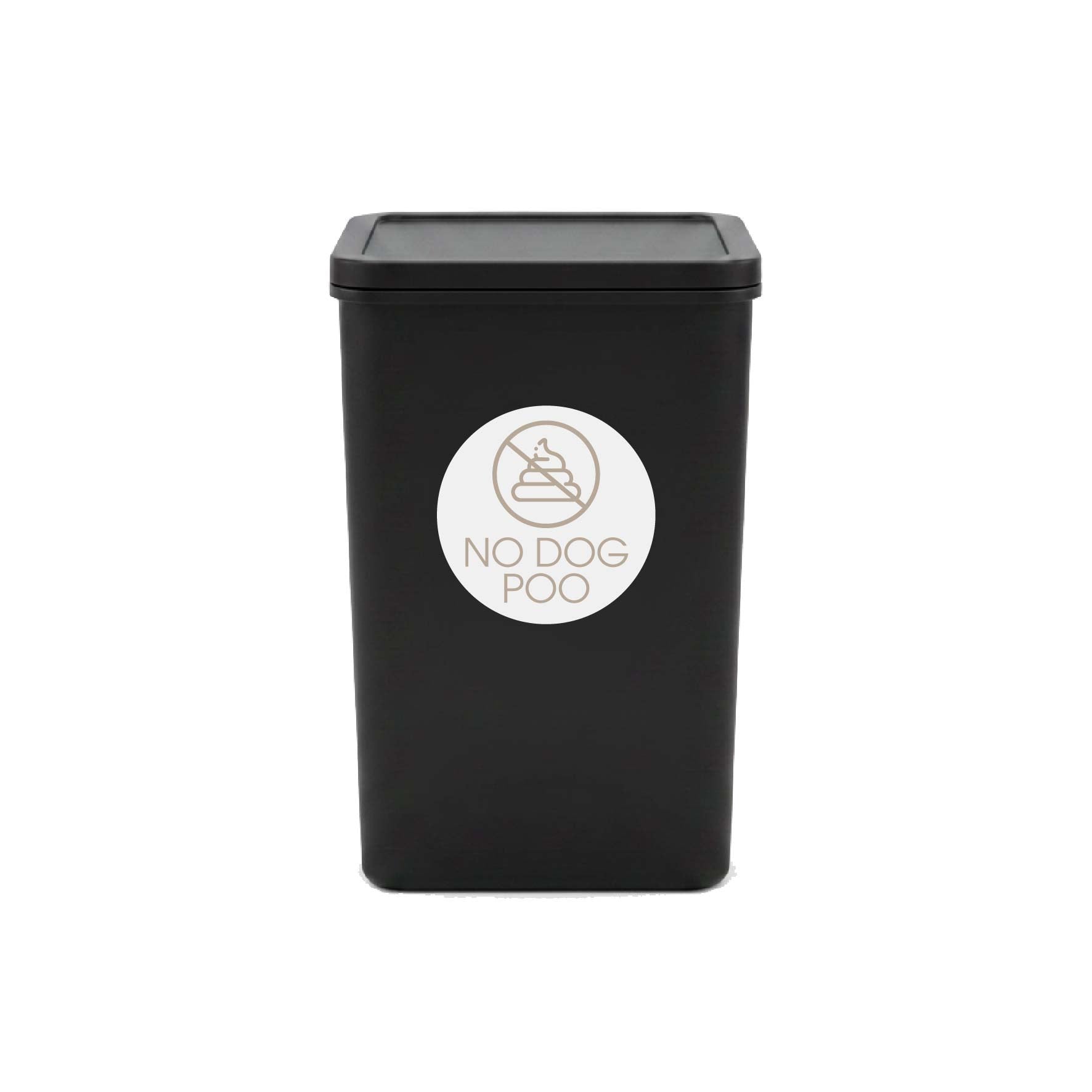 No Dog Poo Fawn Circle Bin Sticker - New Signs