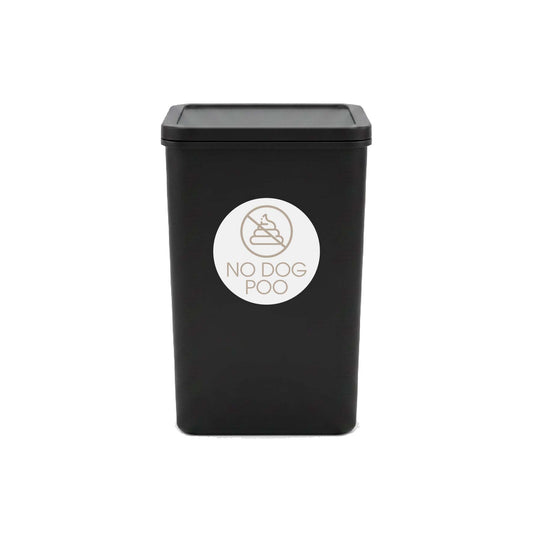 No Dog Poo Fawn Circle Bin Sticker - New Signs