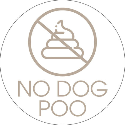 No Dog Poo Fawn Circle Bin Sticker - New Signs