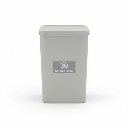 No Dog Poo Grey Background Bin Sticker - New Signs