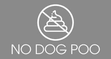 No Dog Poo Grey Background Bin Sticker - New Signs