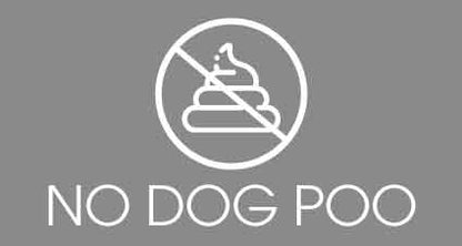 No Dog Poo Grey Background Bin Sticker - New Signs