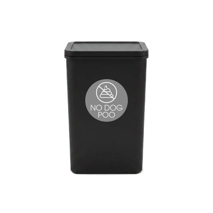 No Dog Poo Grey Background Circle Bin Sticker - New Signs