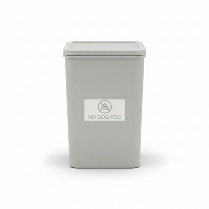 No Dog Poo Grey Bin Sticker - New Signs
