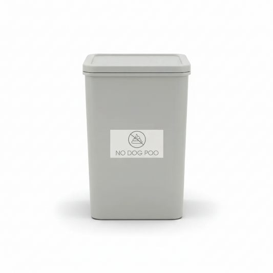No Dog Poo Grey Bin Sticker - New Signs