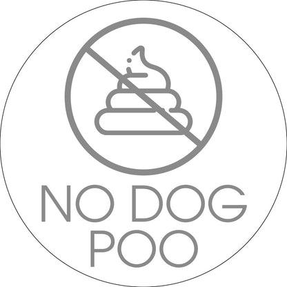 No Dog Poo Grey Circle Bin Sticker - New Signs