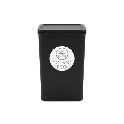 No Dog Poo Grey Circle Bin Sticker - New Signs