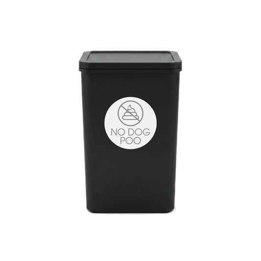 No Dog Poo Grey Circle Bin Sticker - New Signs