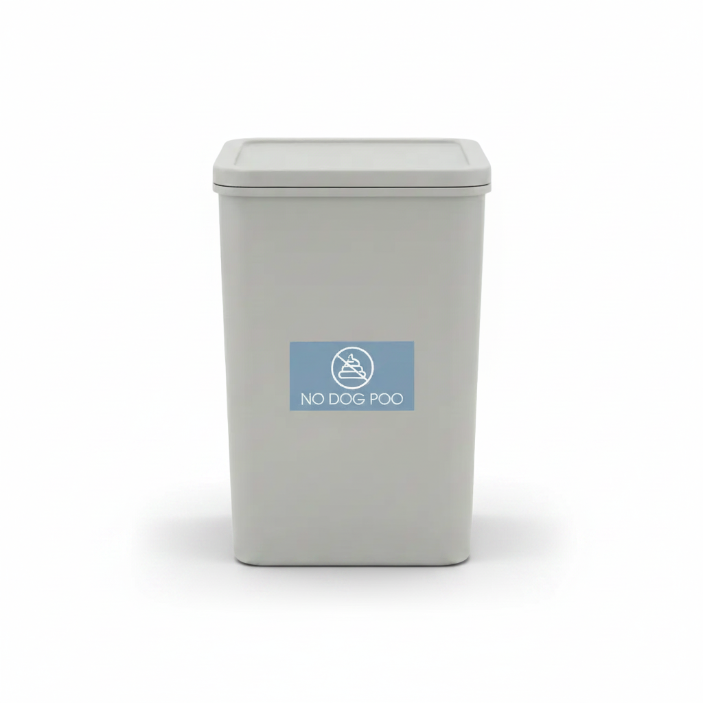 No Dog Poo Ocean Background Bin Sticker