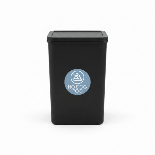 No Dog Poo Ocean Background Circle Bin Sticker - New Signs