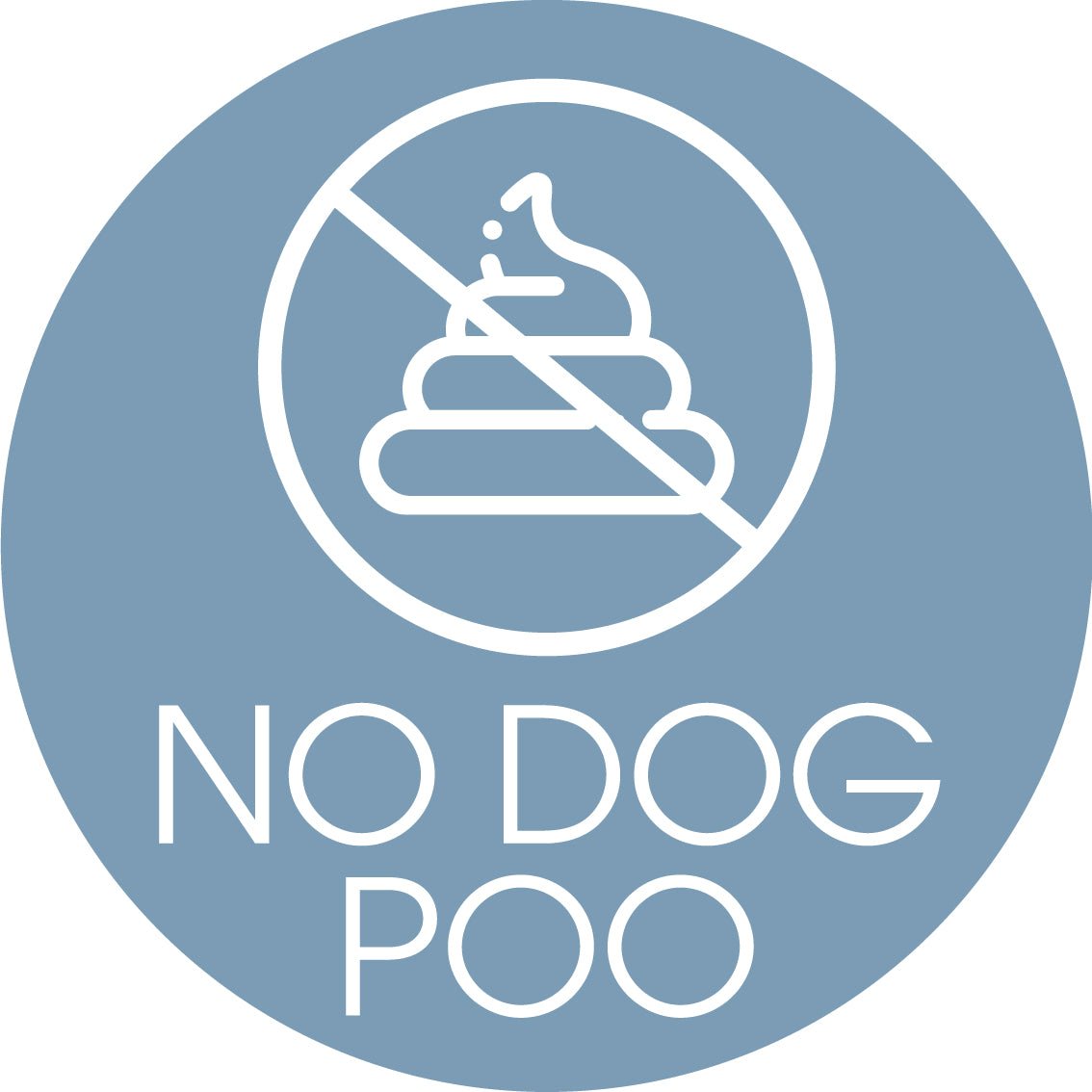 No Dog Poo Ocean Background Circle Bin Sticker - New Signs