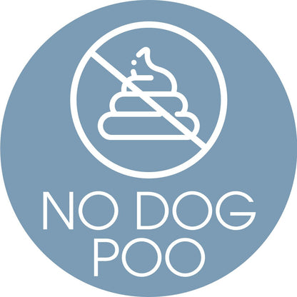 No Dog Poo Ocean Background Circle Bin Sticker - New Signs