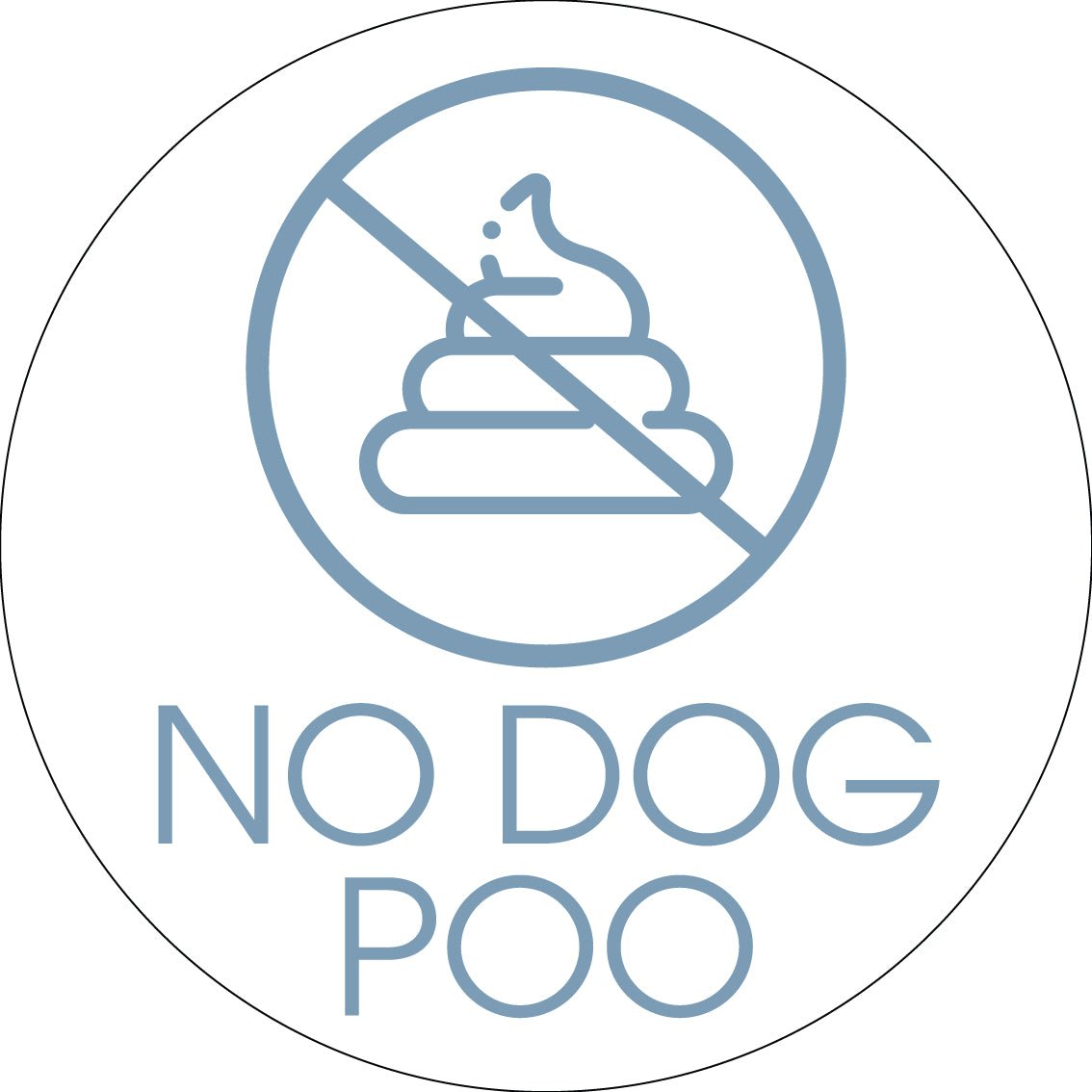 No Dog Poo Ocean Circle Bin Sticker - New Signs