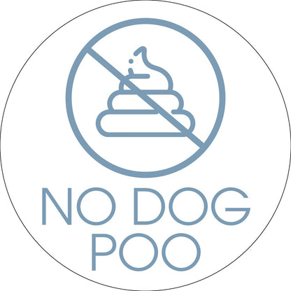 No Dog Poo Ocean Circle Bin Sticker - New Signs