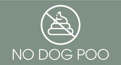No Dog Poo Sage Background Bin Sticker - New Signs