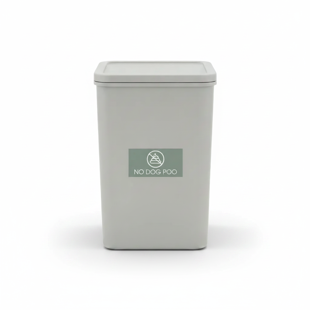 No Dog Poo Sage Background Bin Sticker