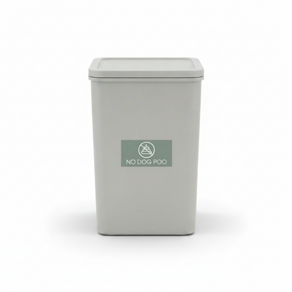 No Dog Poo Sage Background Bin Sticker