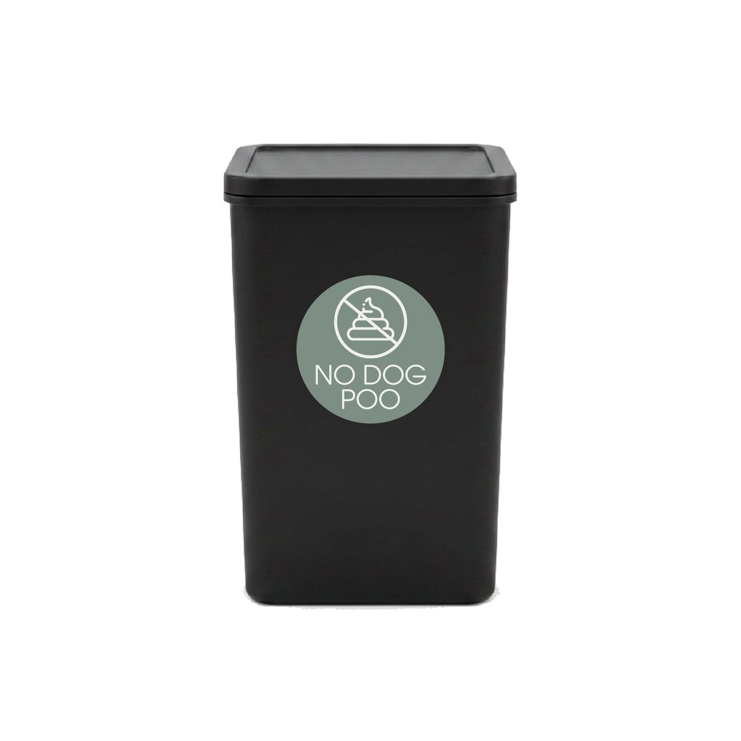 No Dog Poo Sage Background Circle Bin Sticker - New Signs