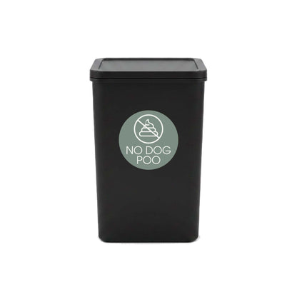 No Dog Poo Sage Background Circle Bin Sticker - New Signs