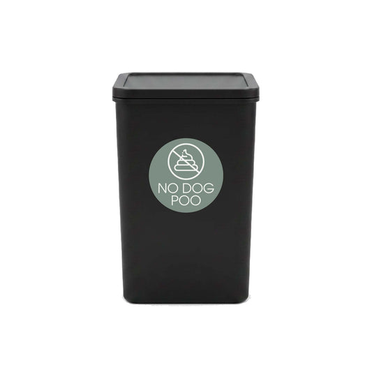 No Dog Poo Sage Background Circle Bin Sticker - New Signs