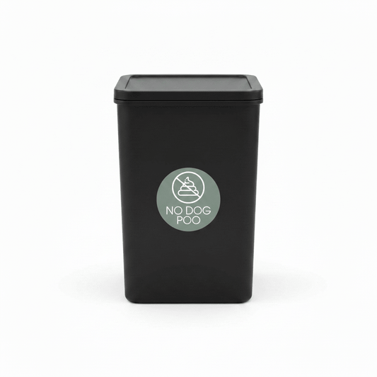 No Dog Poo Sage Background Circle Bin Sticker - New Signs