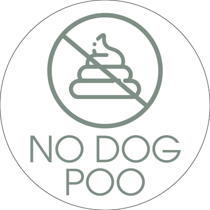 No Dog Poo Sage Circle Bin Sticker - New Signs