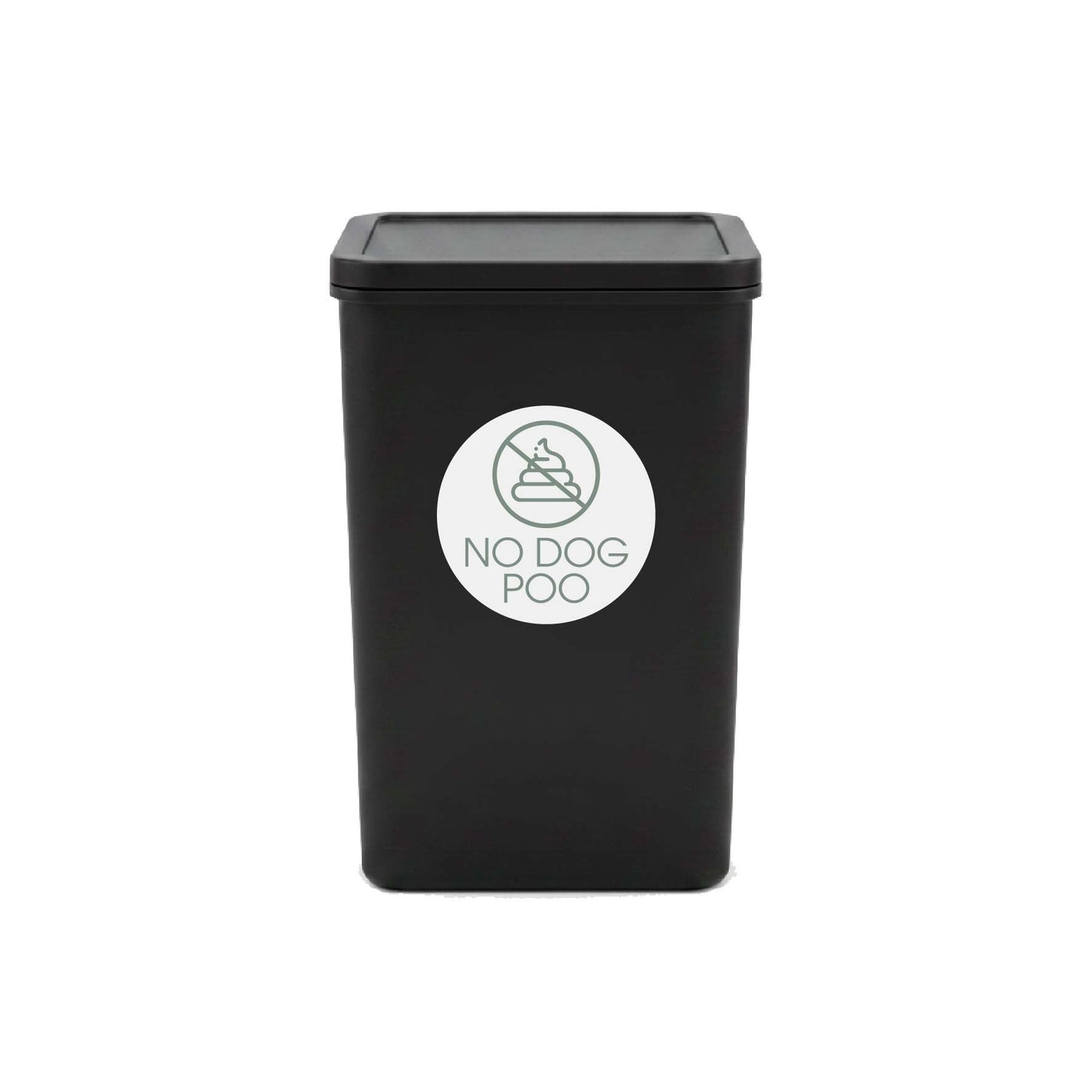 No Dog Poo Sage Circle Bin Sticker - New Signs
