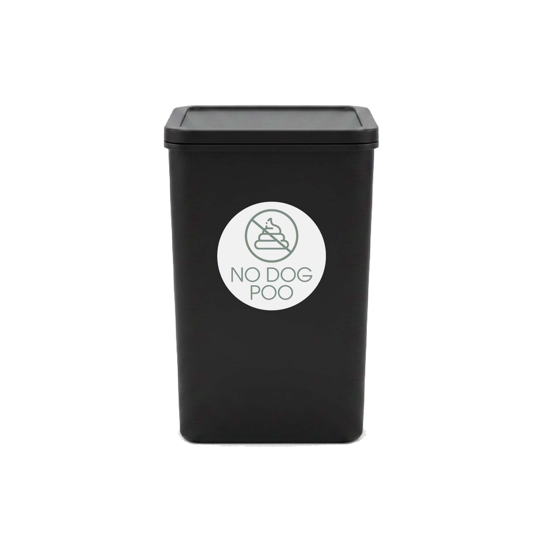 No Dog Poo Sage Circle Bin Sticker - New Signs